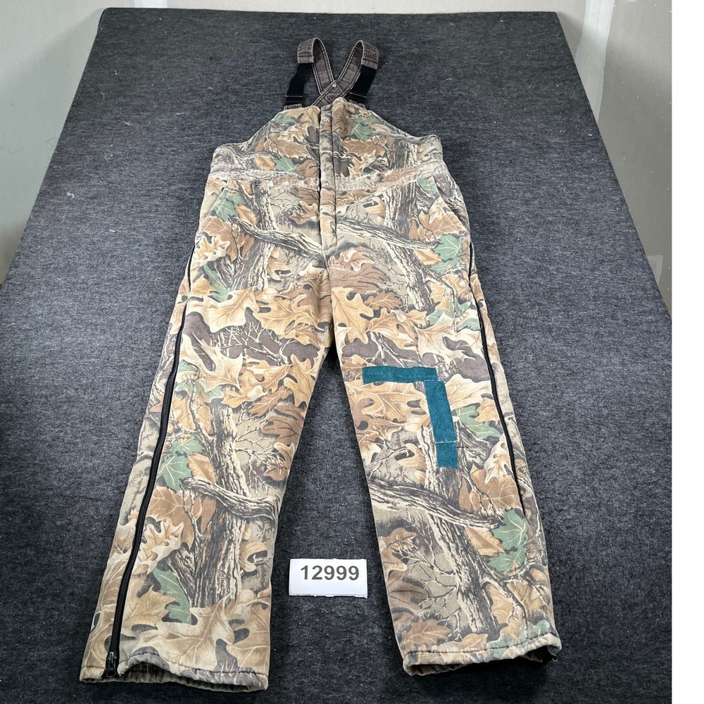10x Hunting Bib Overalls Mens L Brown Camo Fair Vintage Made in USA Insulated